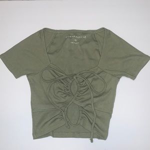 Army green/earthy crop top